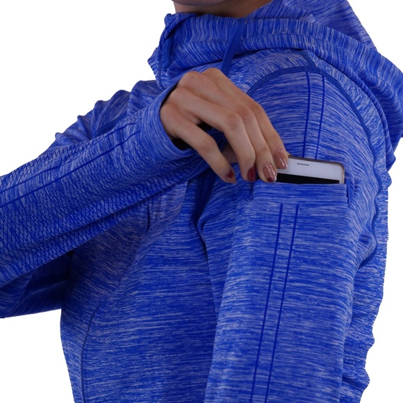 Hoodie with long sleeves and pockets Blue - Picture 3 of 5